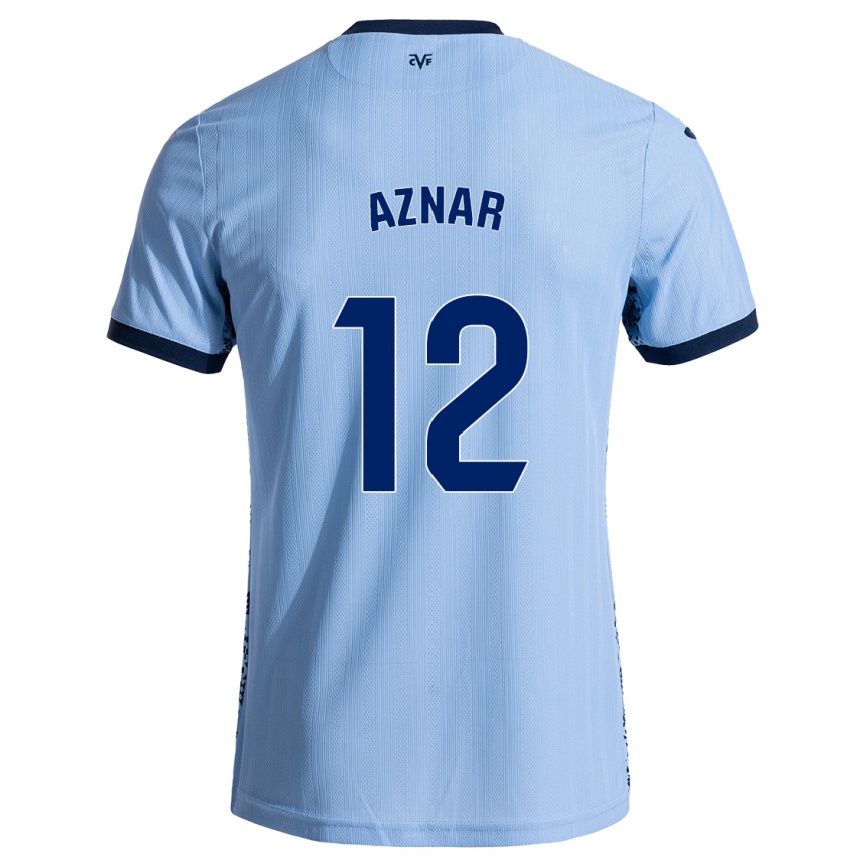 Homme Football Maillot Javi Aznar #12 Bleu Ciel Tenues Extérieur 2024/25