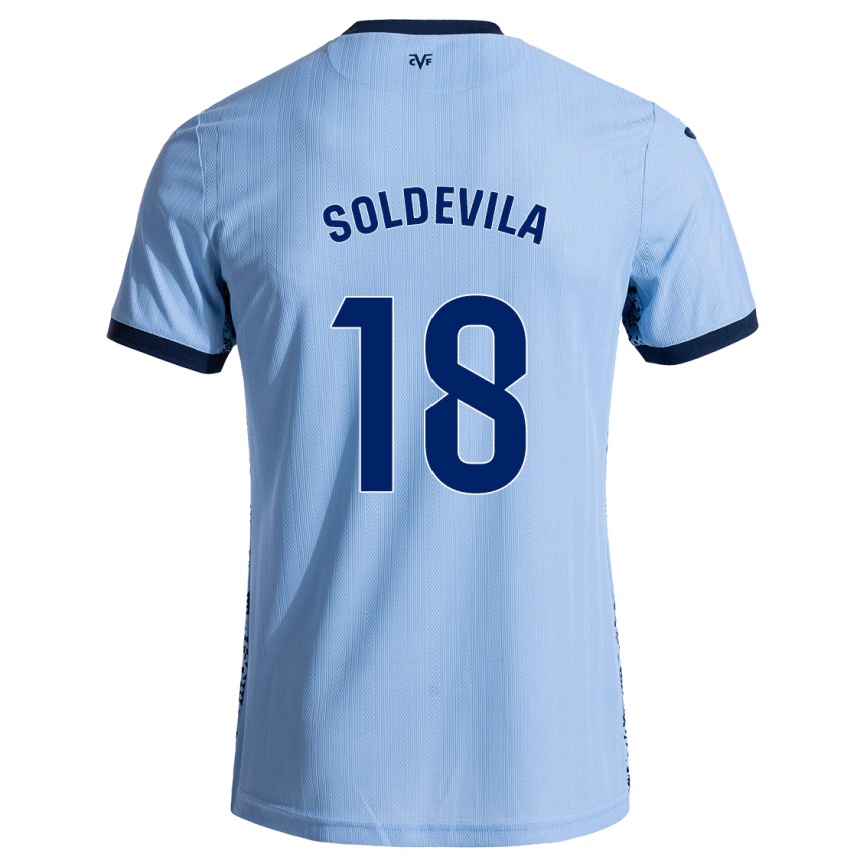 Homme Football Maillot Paola Soldevila #18 Bleu Ciel Tenues Extérieur 2024/25