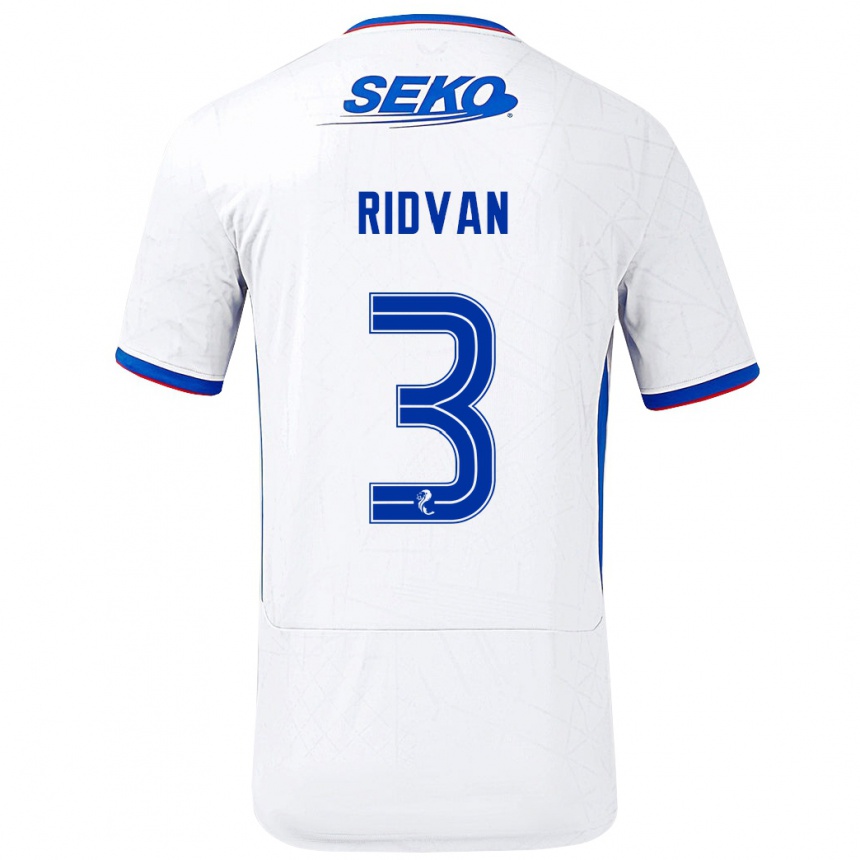 Homme Football Maillot Rıdvan Yılmaz #3 Blanc Bleu Tenues Extérieur 2024/25