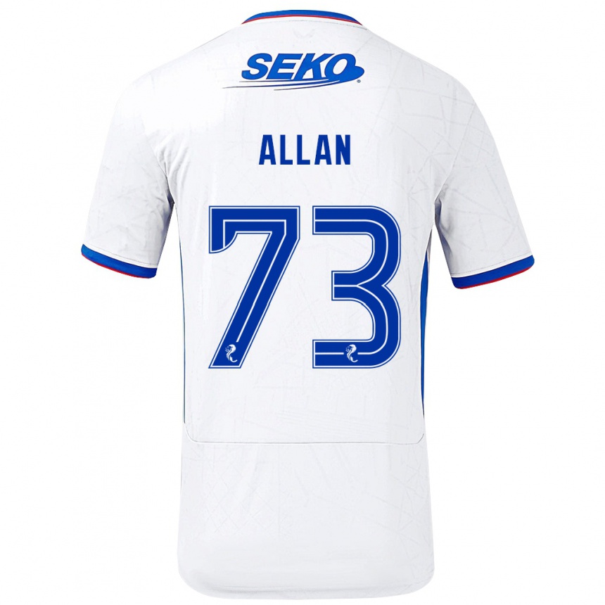 Homme Football Maillot Connor Allan #73 Blanc Bleu Tenues Extérieur 2024/25