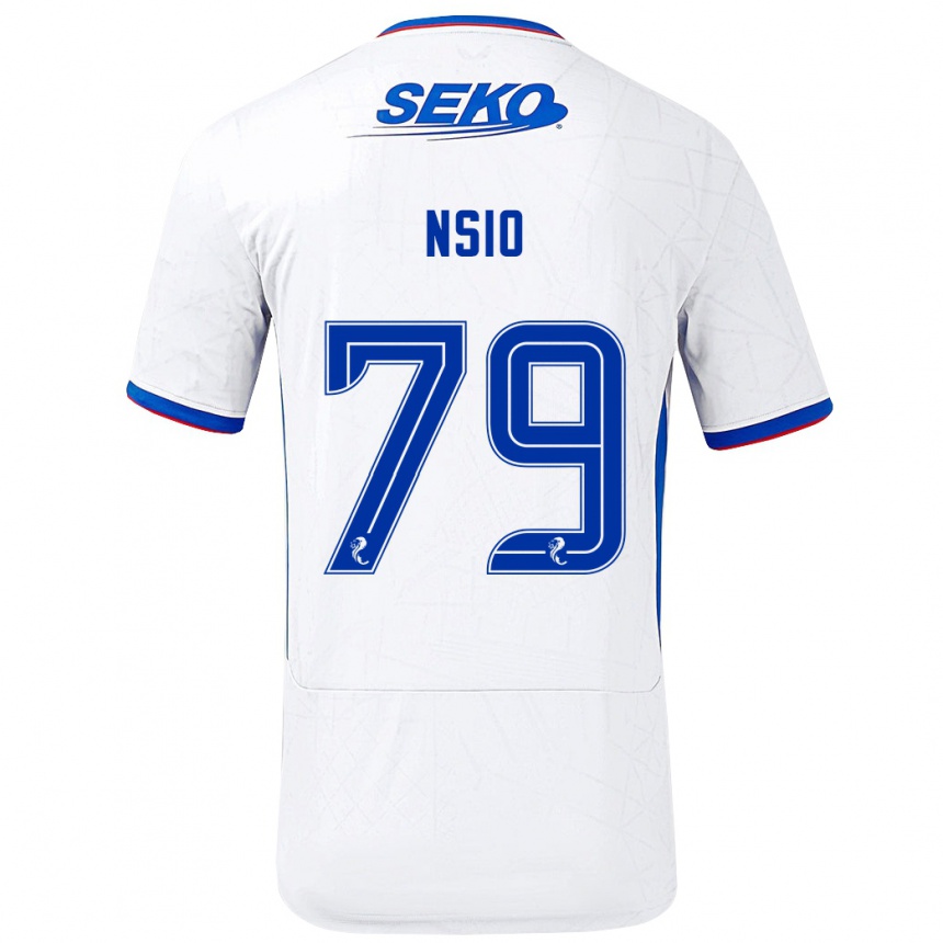 Homme Football Maillot Paul Nsio #79 Blanc Bleu Tenues Extérieur 2024/25