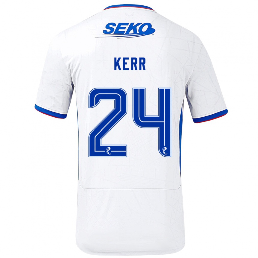 Homme Football Maillot Samantha Mary Kerr #24 Blanc Bleu Tenues Extérieur 2024/25