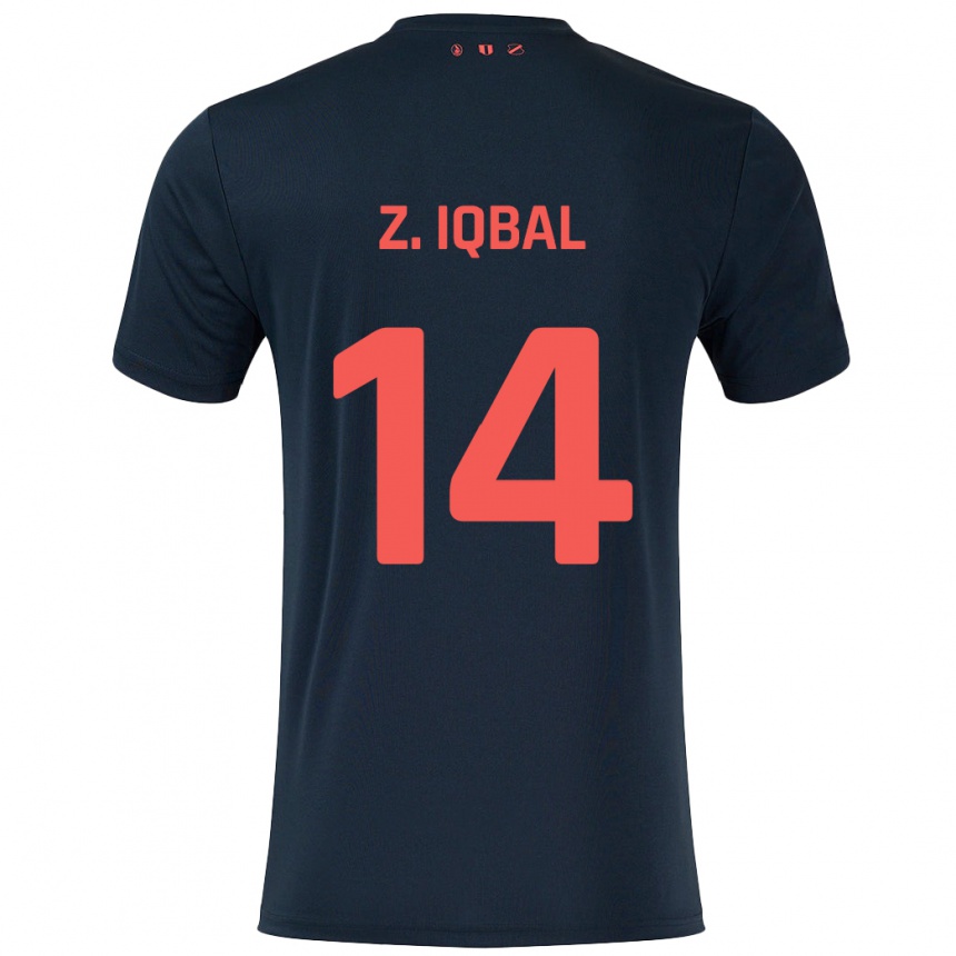 Homme Football Maillot Zidane Iqbal #14 Noir Rouge Tenues Extérieur 2024/25