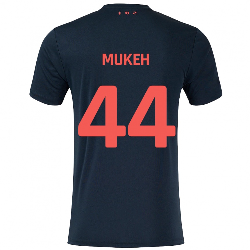 Homme Football Maillot Joshua Mukeh #44 Noir Rouge Tenues Extérieur 2024/25