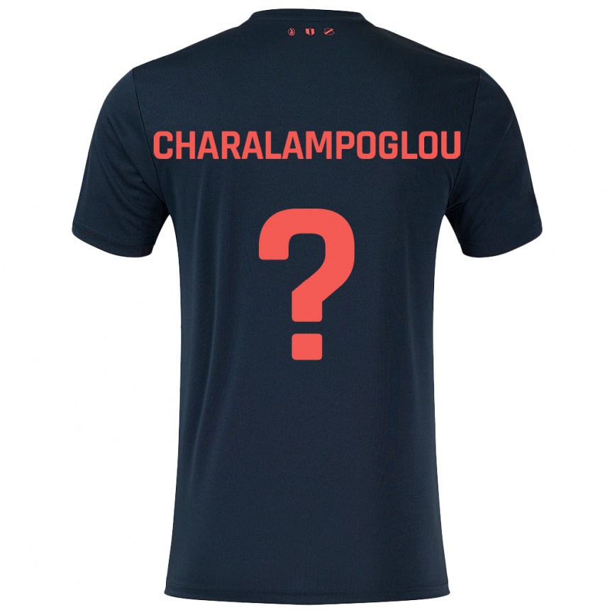 Homme Football Maillot Georgios Charalampoglou #0 Noir Rouge Tenues Extérieur 2024/25