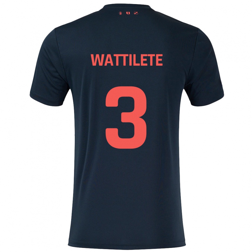 Homme Football Maillot Julia Wattilete #3 Noir Rouge Tenues Extérieur 2024/25