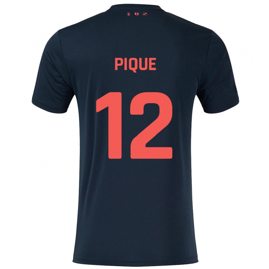 Homme Football Maillot Naomi Piqué #12 Noir Rouge Tenues Extérieur 2024/25