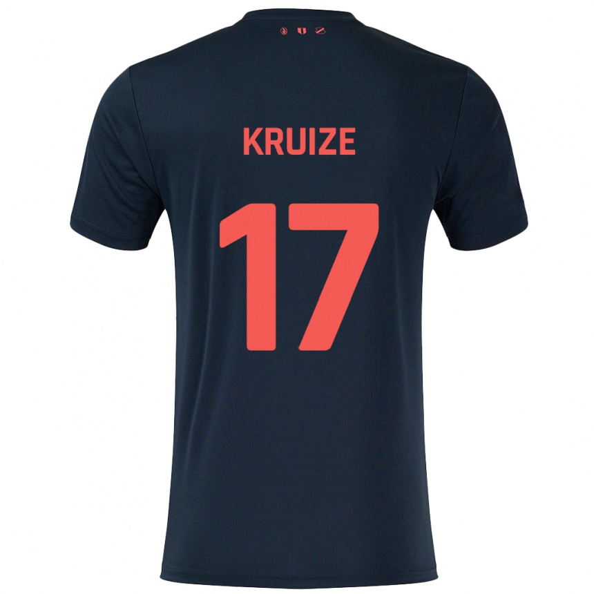 Homme Football Maillot Elisha Kruize #17 Noir Rouge Tenues Extérieur 2024/25