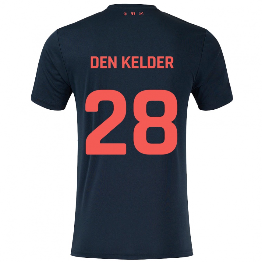 Homme Football Maillot Gera Op Den Kelder #28 Noir Rouge Tenues Extérieur 2024/25