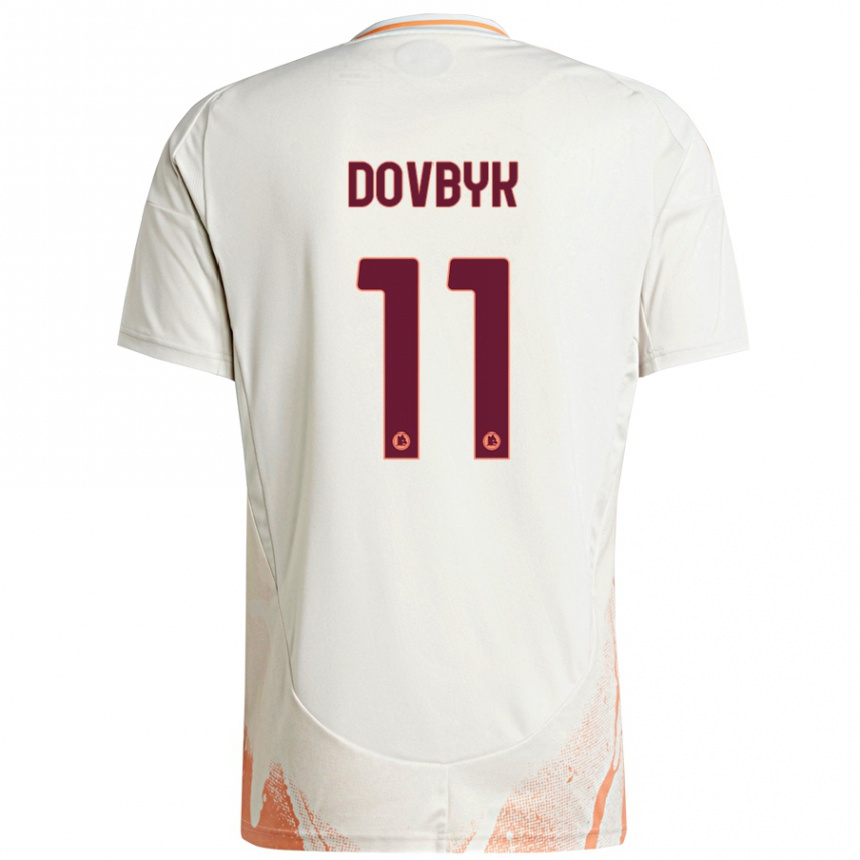 Homme Football Maillot Artem Dovbyk #11 Crème Blanc Orange Tenues Extérieur 2024/25