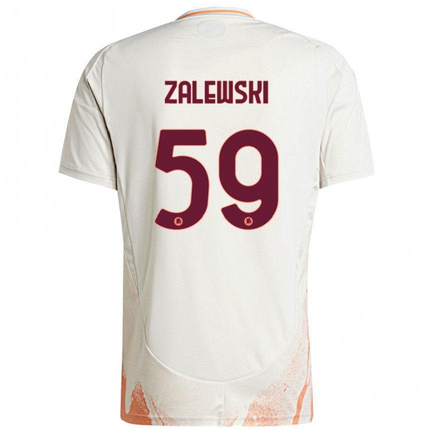 Homme Football Maillot Nicola Zalewski #59 Crème Blanc Orange Tenues Extérieur 2024/25