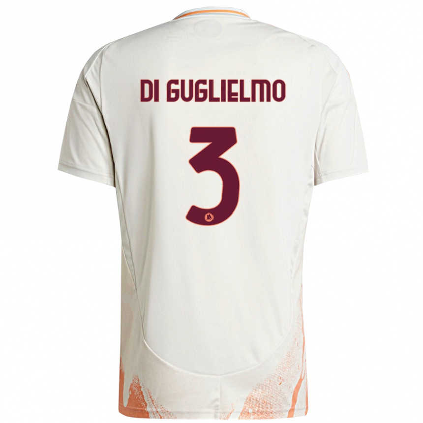 Homme Football Maillot Lucia Di Guglielmo #3 Crème Blanc Orange Tenues Extérieur 2024/25