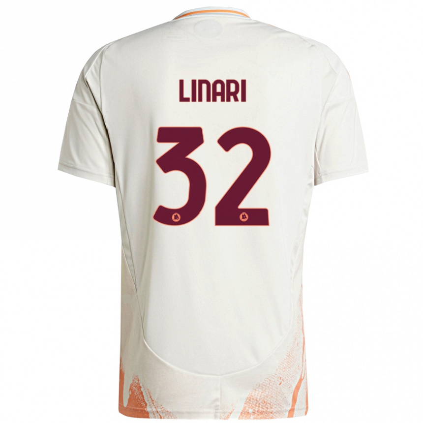 Homme Football Maillot Elena Linari #32 Crème Blanc Orange Tenues Extérieur 2024/25