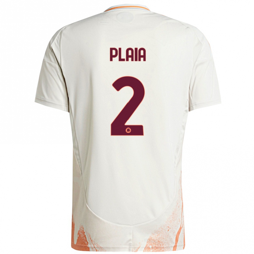 Homme Football Maillot Matteo Plaia #2 Crème Blanc Orange Tenues Extérieur 2024/25