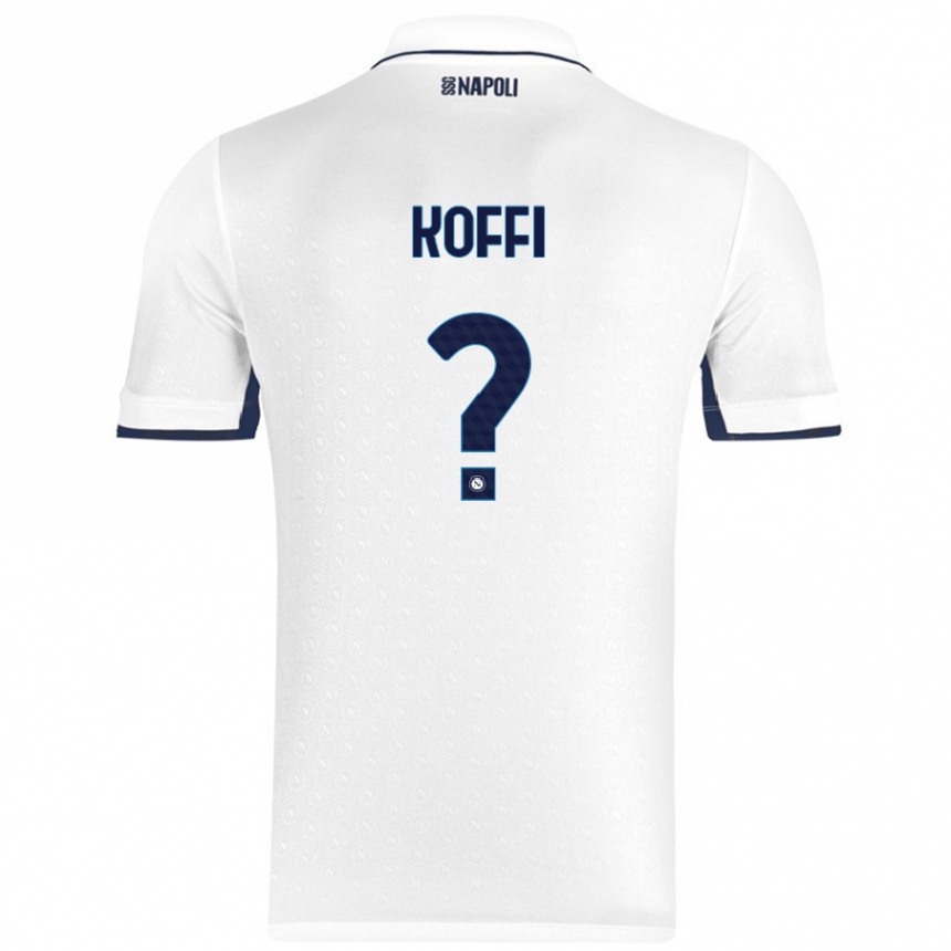 Homme Football Maillot Cedrick Koffi #0 Blanc Bleu Royal Tenues Extérieur 2024/25