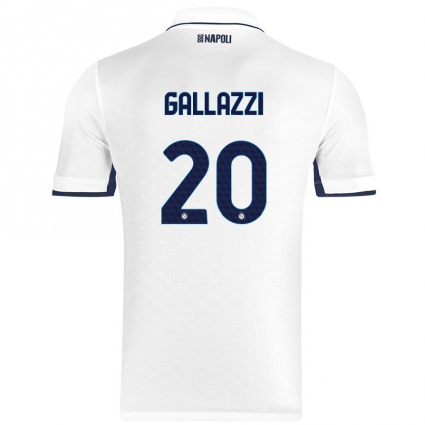 Homme Football Maillot Valentina Gallazzi #20 Blanc Bleu Royal Tenues Extérieur 2024/25