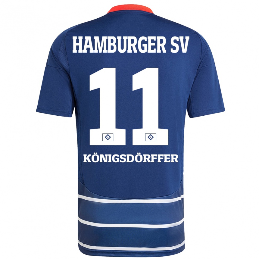 Homme Football Maillot Ransford Königsdörffer #11 Bleu Foncé Tenues Extérieur 2024/25