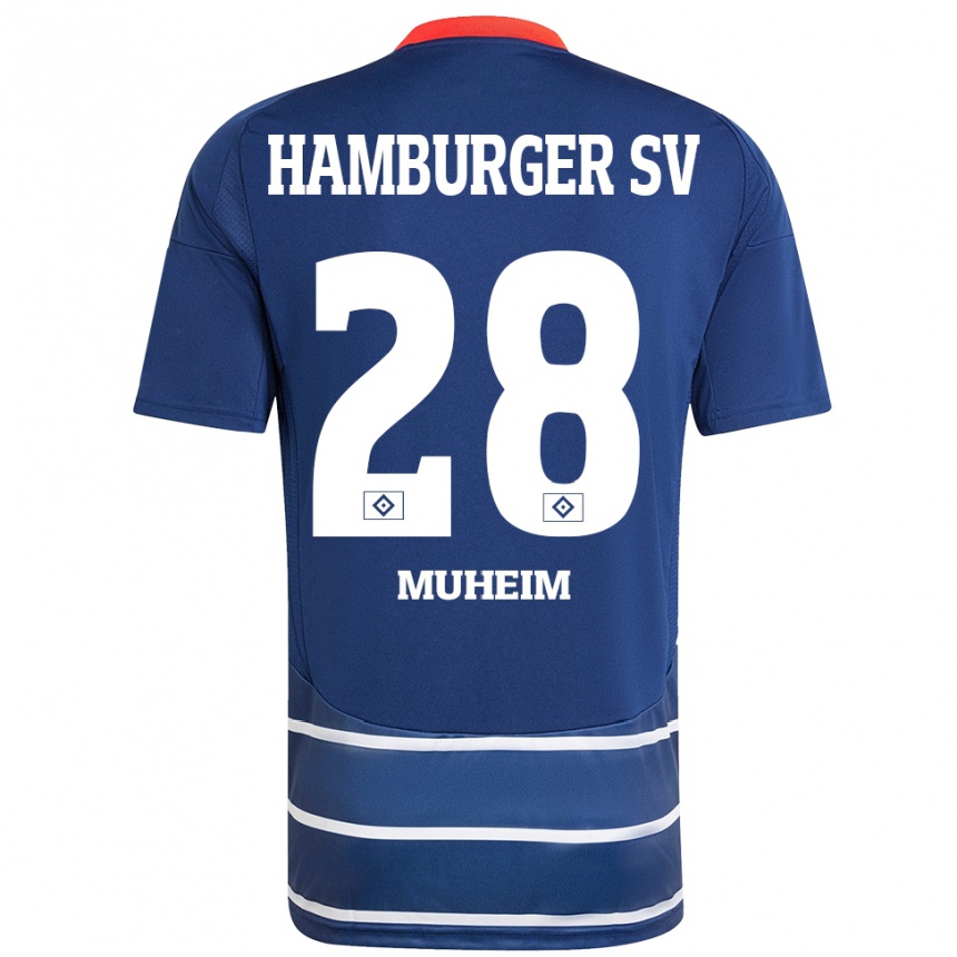 Homme Football Maillot Miro Muheim #28 Bleu Foncé Tenues Extérieur 2024/25