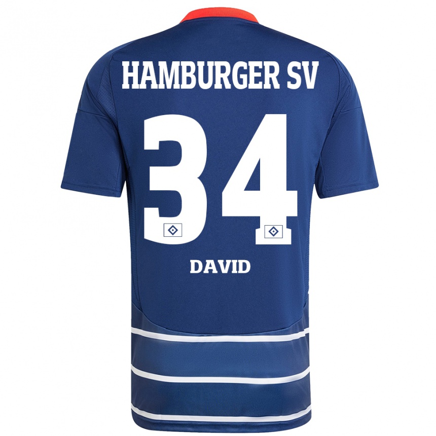 Homme Football Maillot Jonas David #34 Bleu Foncé Tenues Extérieur 2024/25