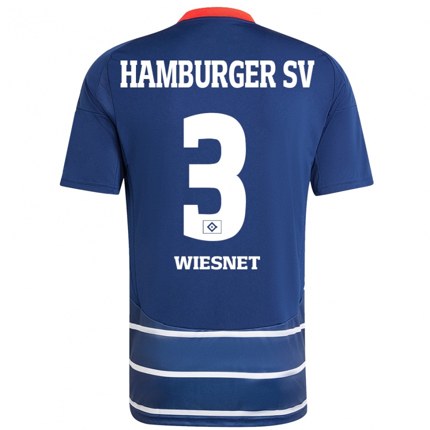 Homme Football Maillot Melvin Wiesnet #3 Bleu Foncé Tenues Extérieur 2024/25