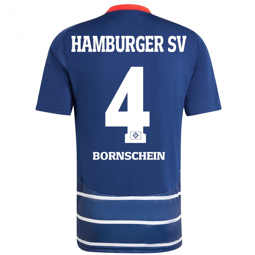 Homme Football Maillot Lukas Bornschein #4 Bleu Foncé Tenues Extérieur 2024/25