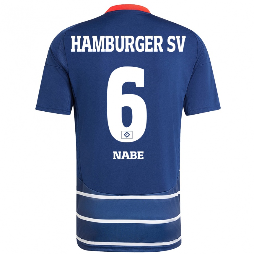 Homme Football Maillot Jamal Nabe #6 Bleu Foncé Tenues Extérieur 2024/25