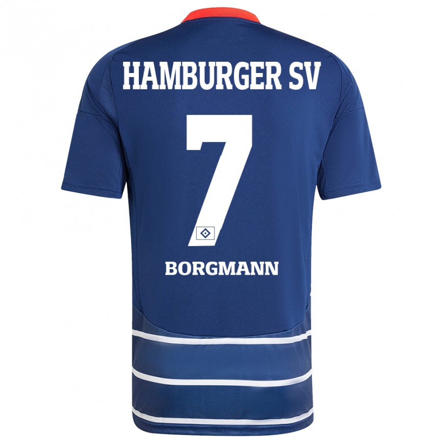 Homme Football Maillot Marcus Borgmann #7 Bleu Foncé Tenues Extérieur 2024/25