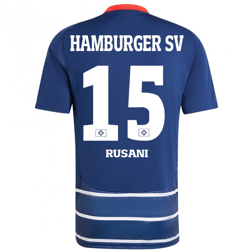 Homme Football Maillot Yasin Rusani #15 Bleu Foncé Tenues Extérieur 2024/25