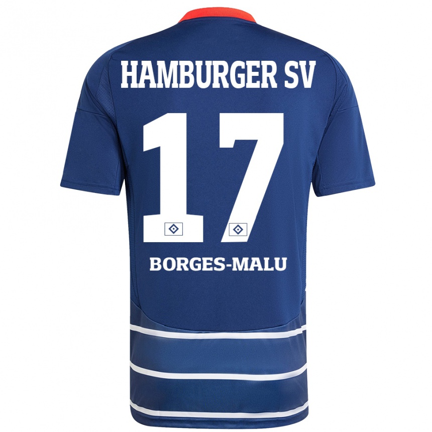 Homme Football Maillot Louis Borges-Malu #17 Bleu Foncé Tenues Extérieur 2024/25