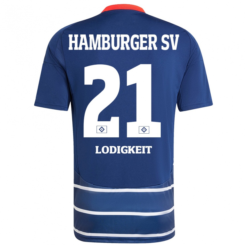 Homme Football Maillot Luis Lodigkeit #21 Bleu Foncé Tenues Extérieur 2024/25