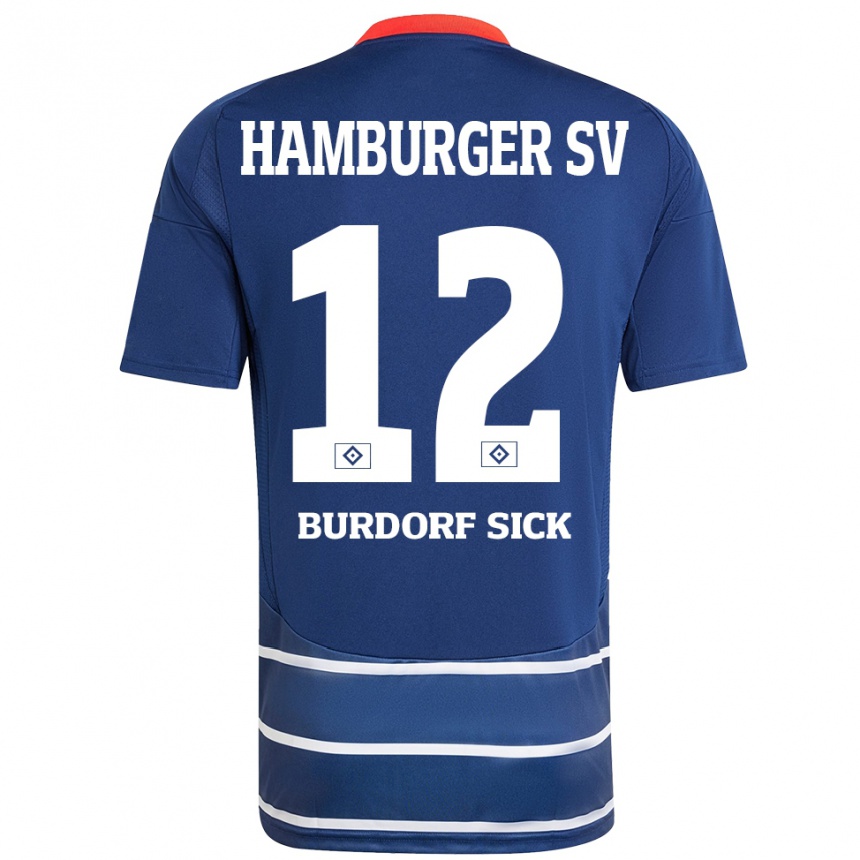 Homme Football Maillot Emma Burdorf-Sick #12 Bleu Foncé Tenues Extérieur 2024/25