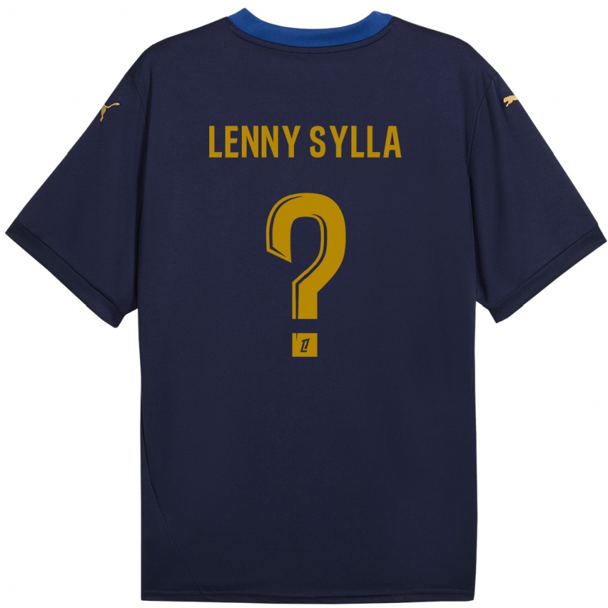 Homme Football Maillot Lenny Sylla #0 Bleu Marine Doré Tenues Extérieur 2024/25