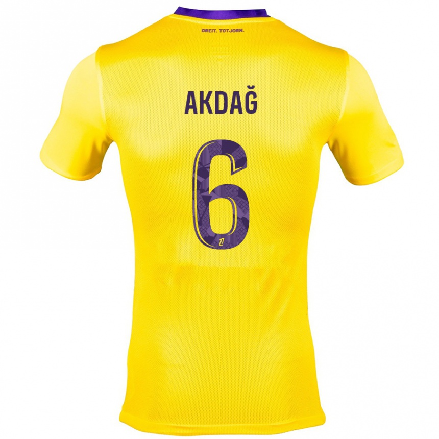 Homme Football Maillot Ümit Akdağ #6 Jaune Violet Tenues Extérieur 2024/25