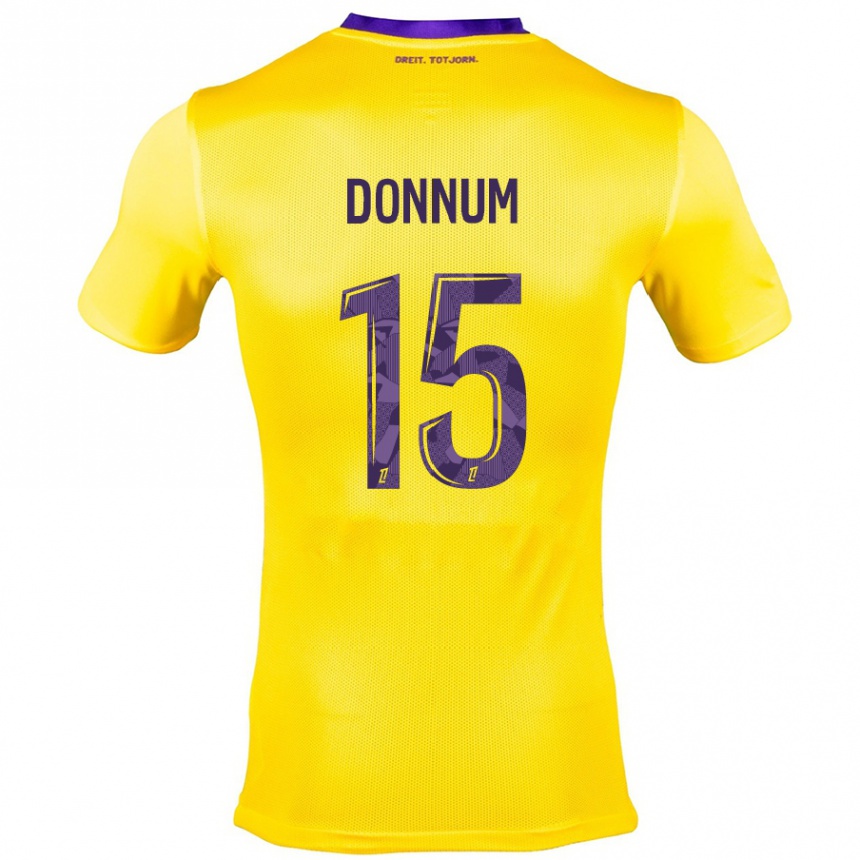 Homme Football Maillot Aron Dønnum #15 Jaune Violet Tenues Extérieur 2024/25