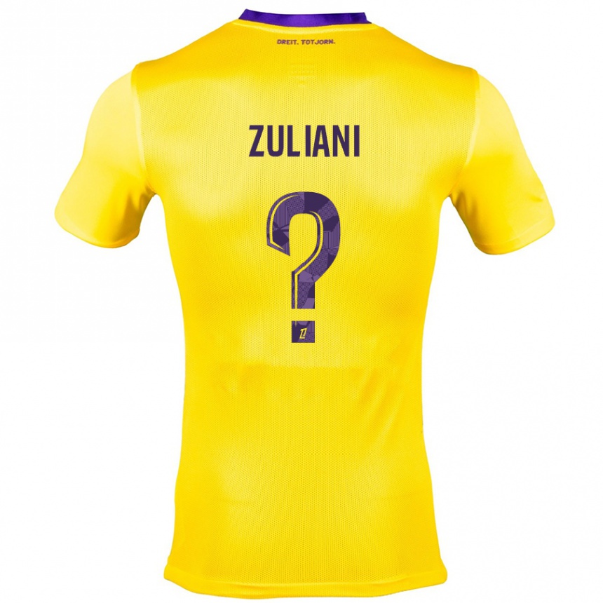 Homme Football Maillot Edhy Zuliani #0 Jaune Violet Tenues Extérieur 2024/25