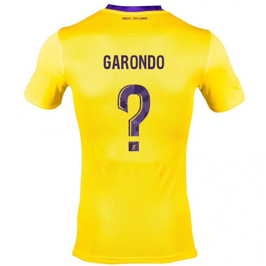 Homme Football Maillot Thibaud Garondo #0 Jaune Violet Tenues Extérieur 2024/25