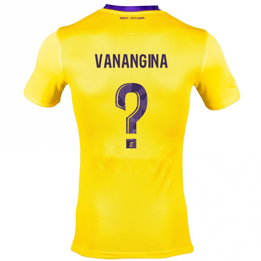 Homme Football Maillot Mechack Niombo Vanangina #0 Jaune Violet Tenues Extérieur 2024/25