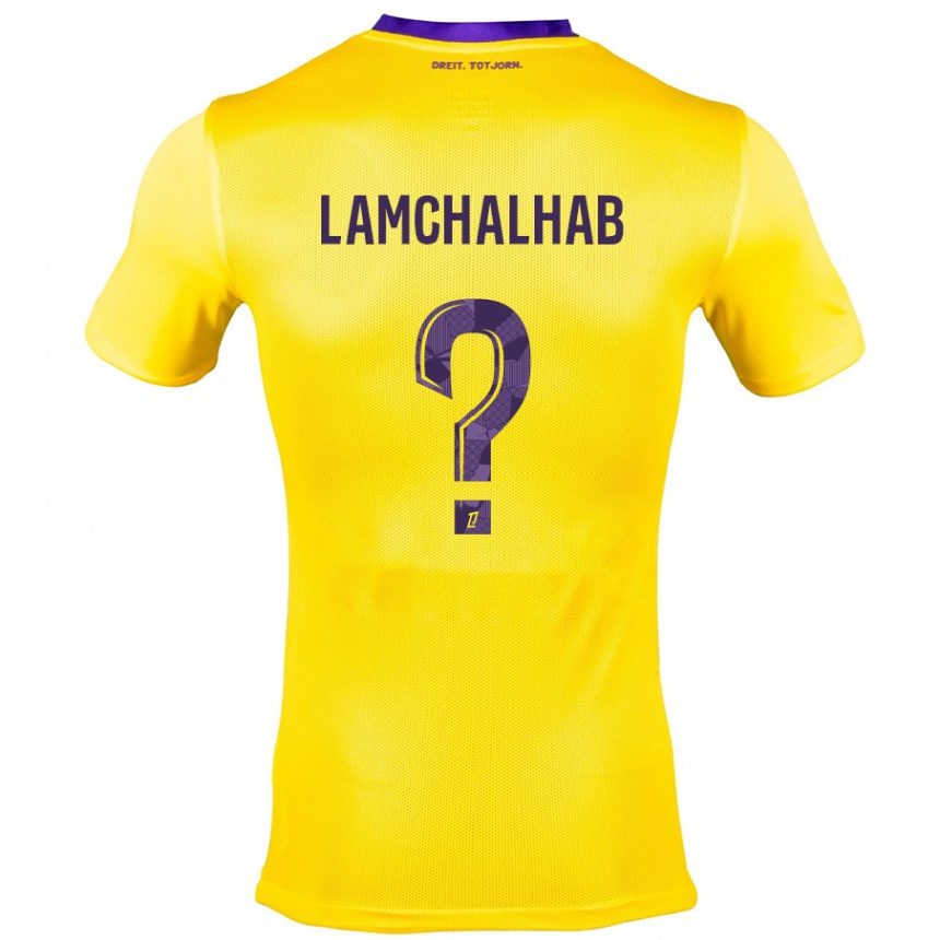 Homme Football Maillot Merwan Lamchalhab #0 Jaune Violet Tenues Extérieur 2024/25