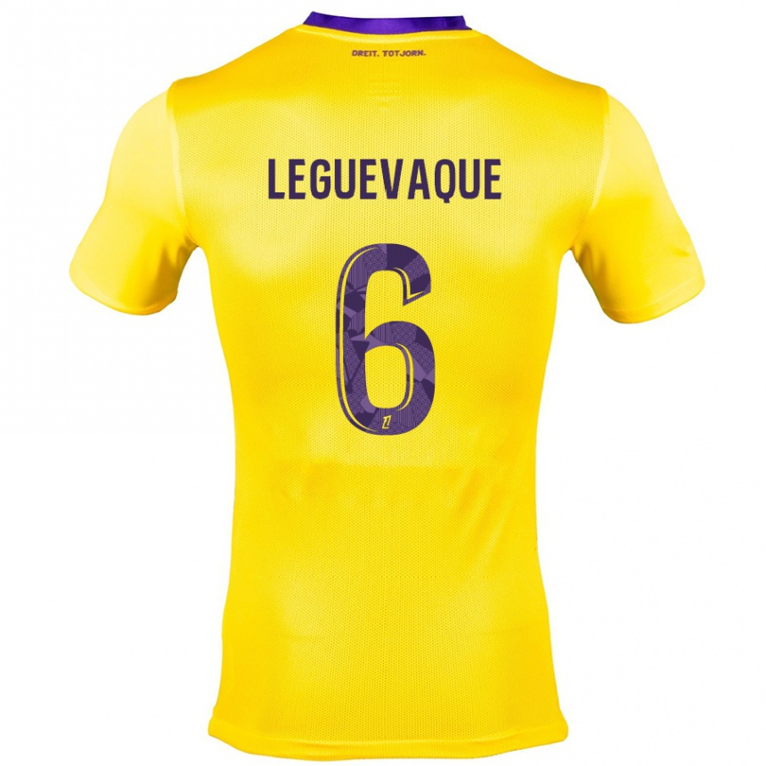 Homme Football Maillot Laurie Leguevaque #6 Jaune Violet Tenues Extérieur 2024/25