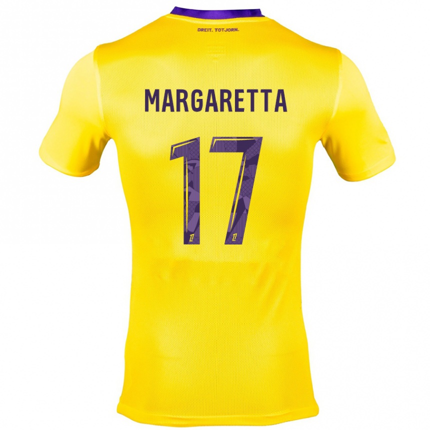 Homme Football Maillot Jessica Margaretta #17 Jaune Violet Tenues Extérieur 2024/25