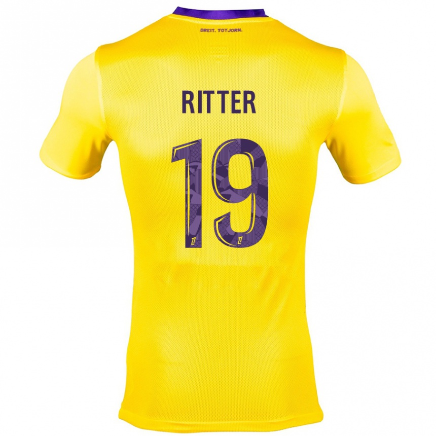 Homme Football Maillot Morgane Ritter #19 Jaune Violet Tenues Extérieur 2024/25