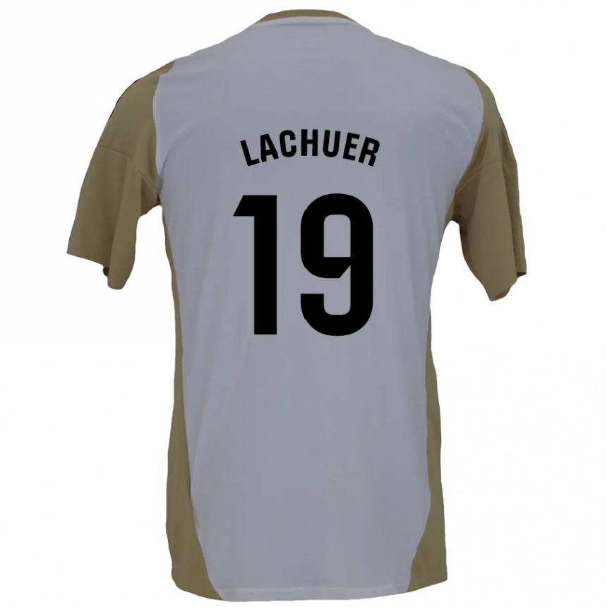 Homme Football Maillot Mathis Lachuer #19 Marron Blanc Tenues Extérieur 2024/25