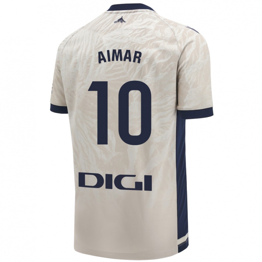 Homme Football Maillot Aimar Oroz #10 Gris Clair Tenues Extérieur 2024/25