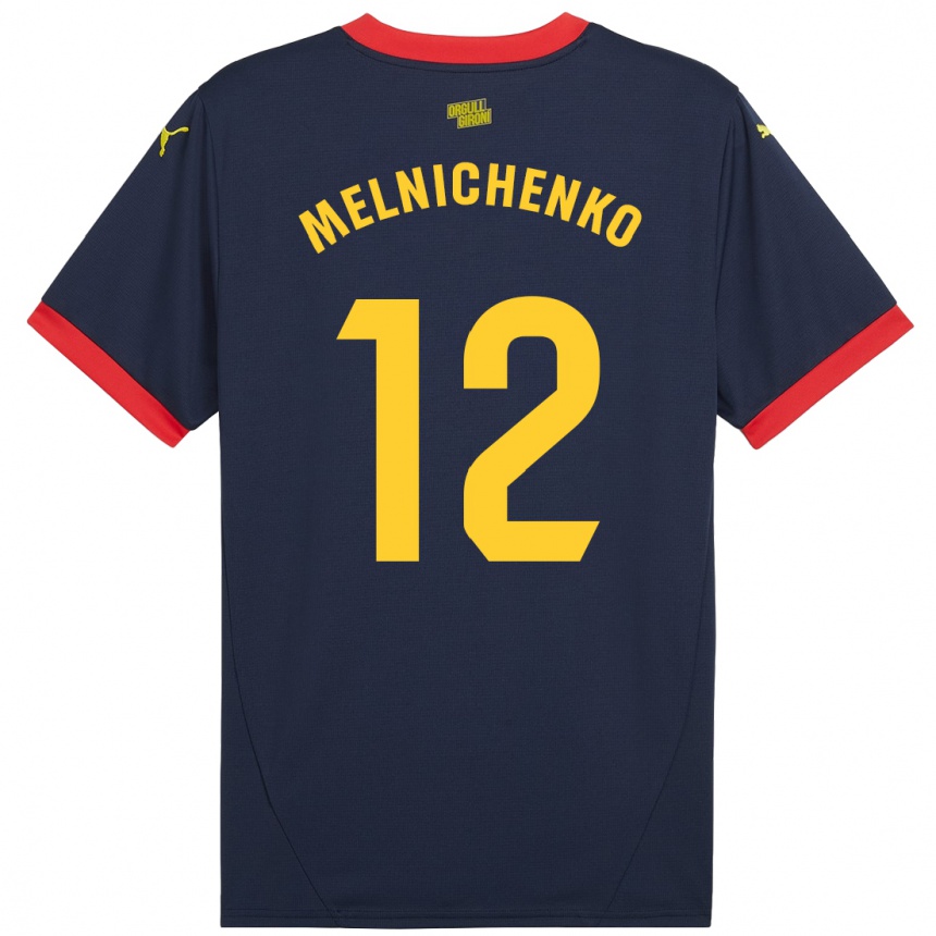 Homme Football Maillot Dmytro Melnichenko #12 Bleu Marine Rouge Tenues Extérieur 2024/25