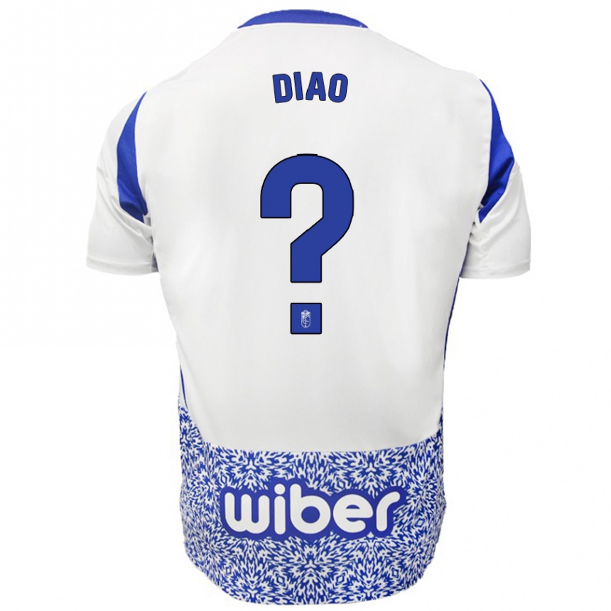 Homme Football Maillot Siren Diao #0 Blanc Bleu Tenues Extérieur 2024/25