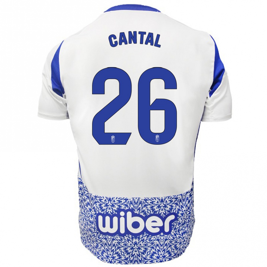 Homme Football Maillot Paco Cantal #26 Blanc Bleu Tenues Extérieur 2024/25