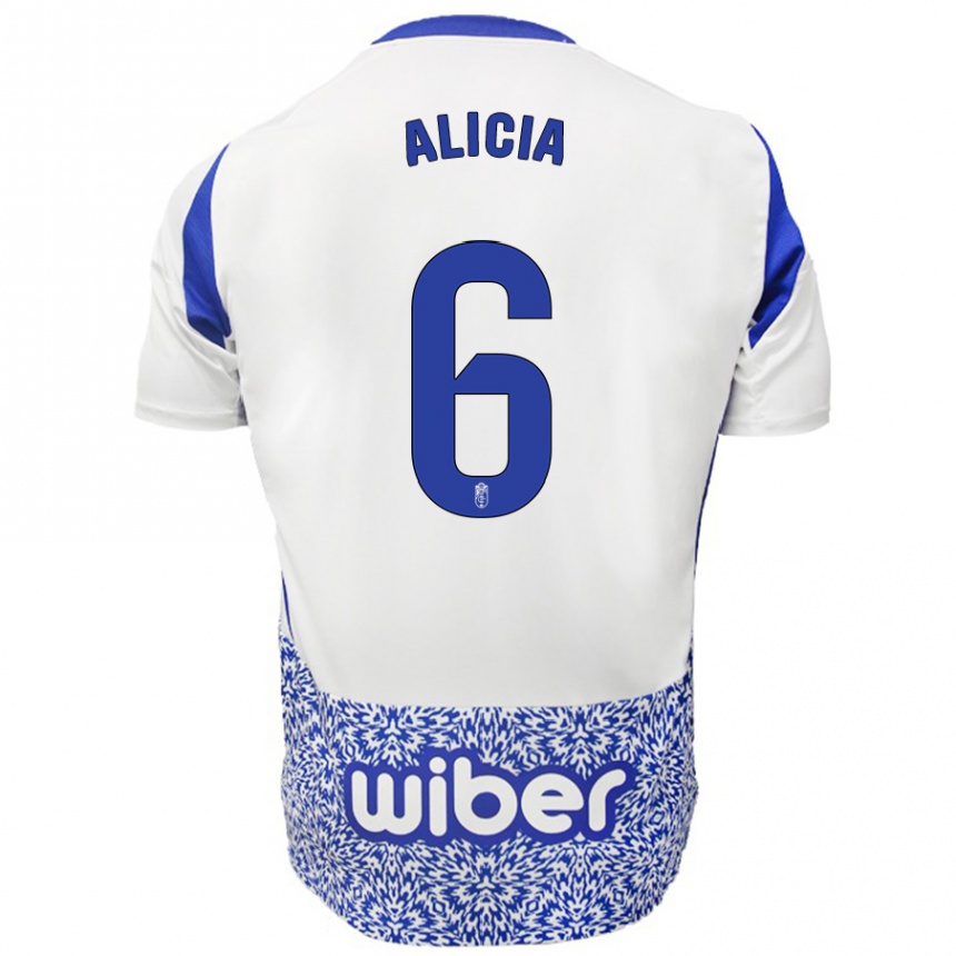 Homme Football Maillot Alicia #6 Blanc Bleu Tenues Extérieur 2024/25