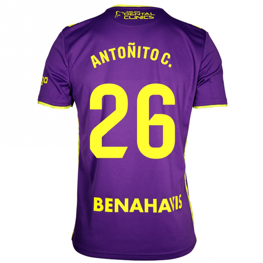 Homme Football Maillot Antonio Cordero #26 Violet Jaune Tenues Extérieur 2024/25