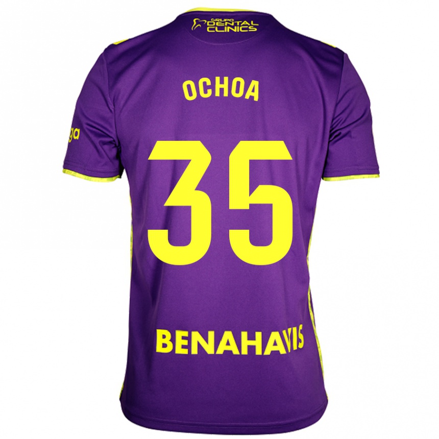 Homme Football Maillot Aarón Ochoa #35 Violet Jaune Tenues Extérieur 2024/25