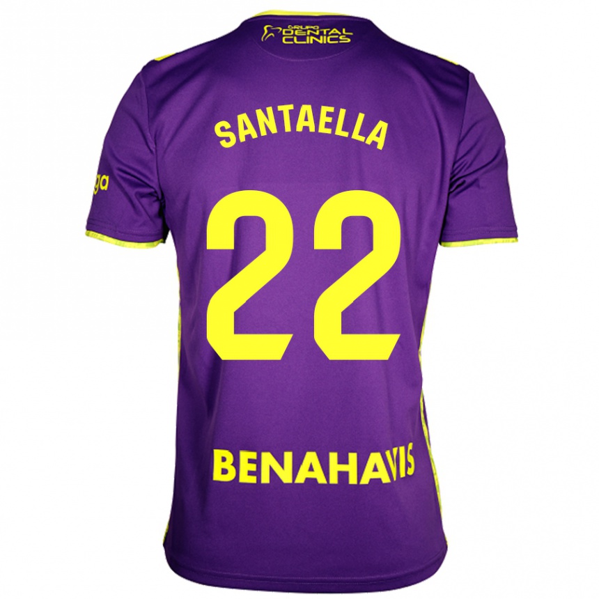 Homme Football Maillot Miguel Ángel Santaella #22 Violet Jaune Tenues Extérieur 2024/25